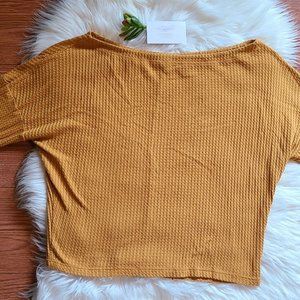 Express Fall Themed Cropped Longsleeve Top Size Large